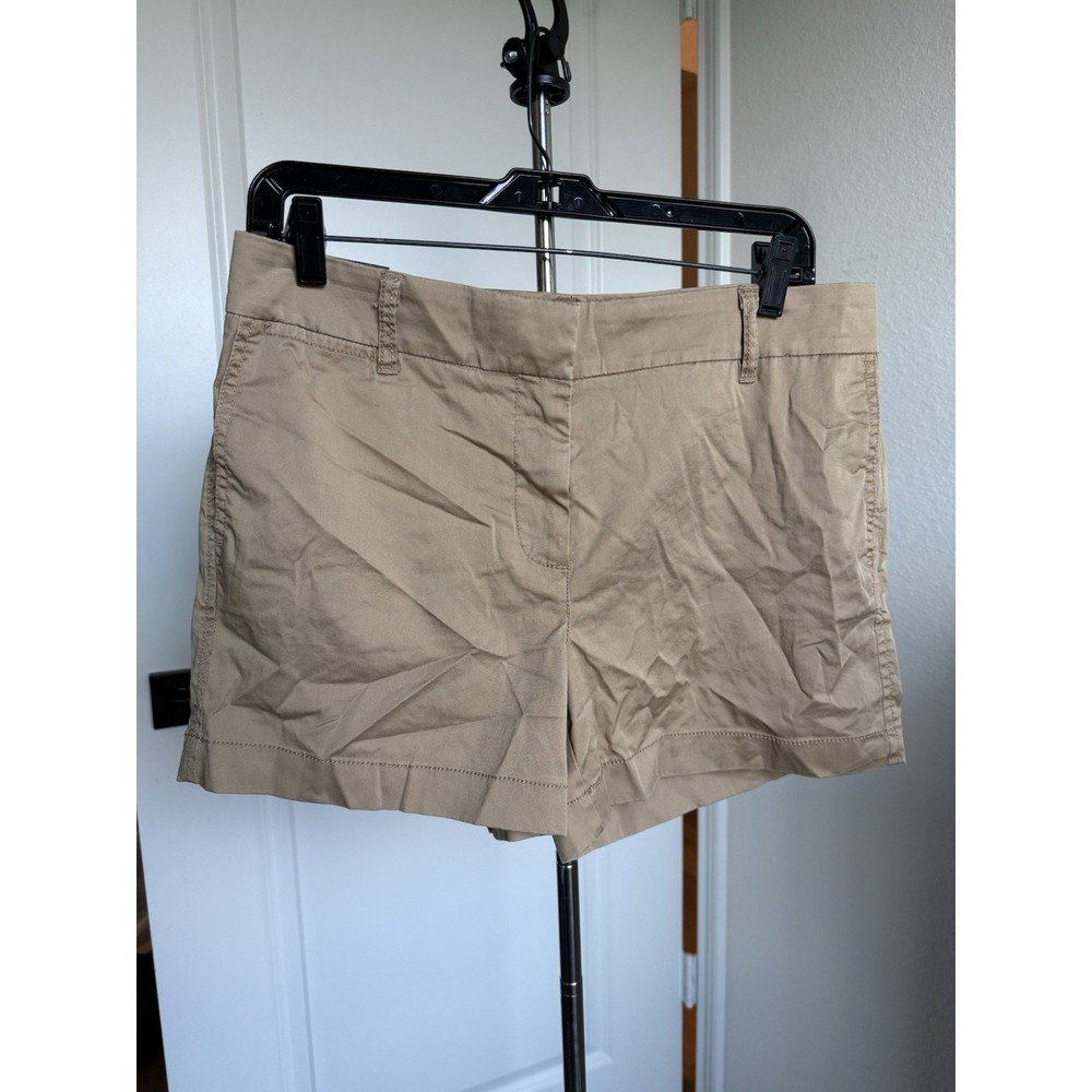 J Crew Classic Twill Chino Shorts 8 Tan Khaki 4" Inseam Summer Cruise Trip Vacay